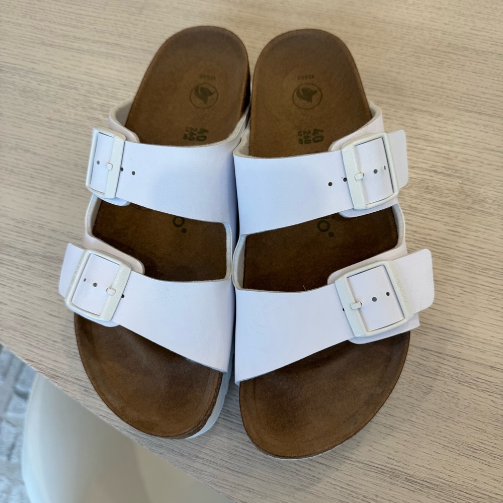Birkenstock Papillio Arizona Flex Platform White Sandals 40 - Picture 5 of 12